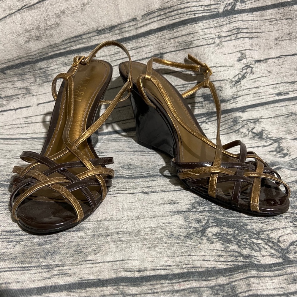 Lauren Ralph Lauren Dress Slingback Bronze Wedge 7